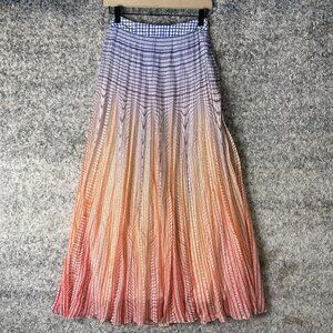 Geisha Designs Skirt Womens 0 Multicolor Ombre Pleated Maxi Lined Anthropologie